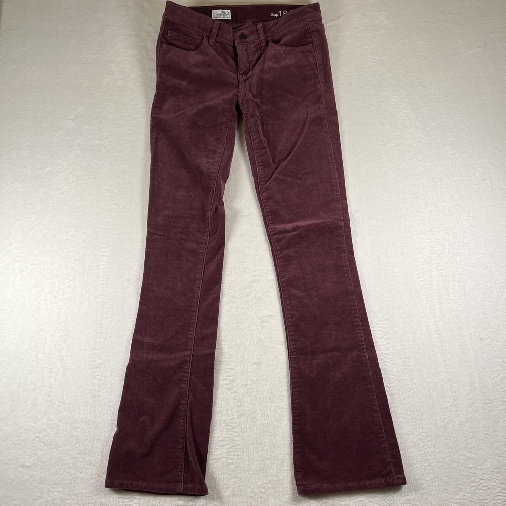 Gap‎ 1969 Corduroy Pants Womens 25/0r Purple Skinny Boot Bootcut Chino Casual